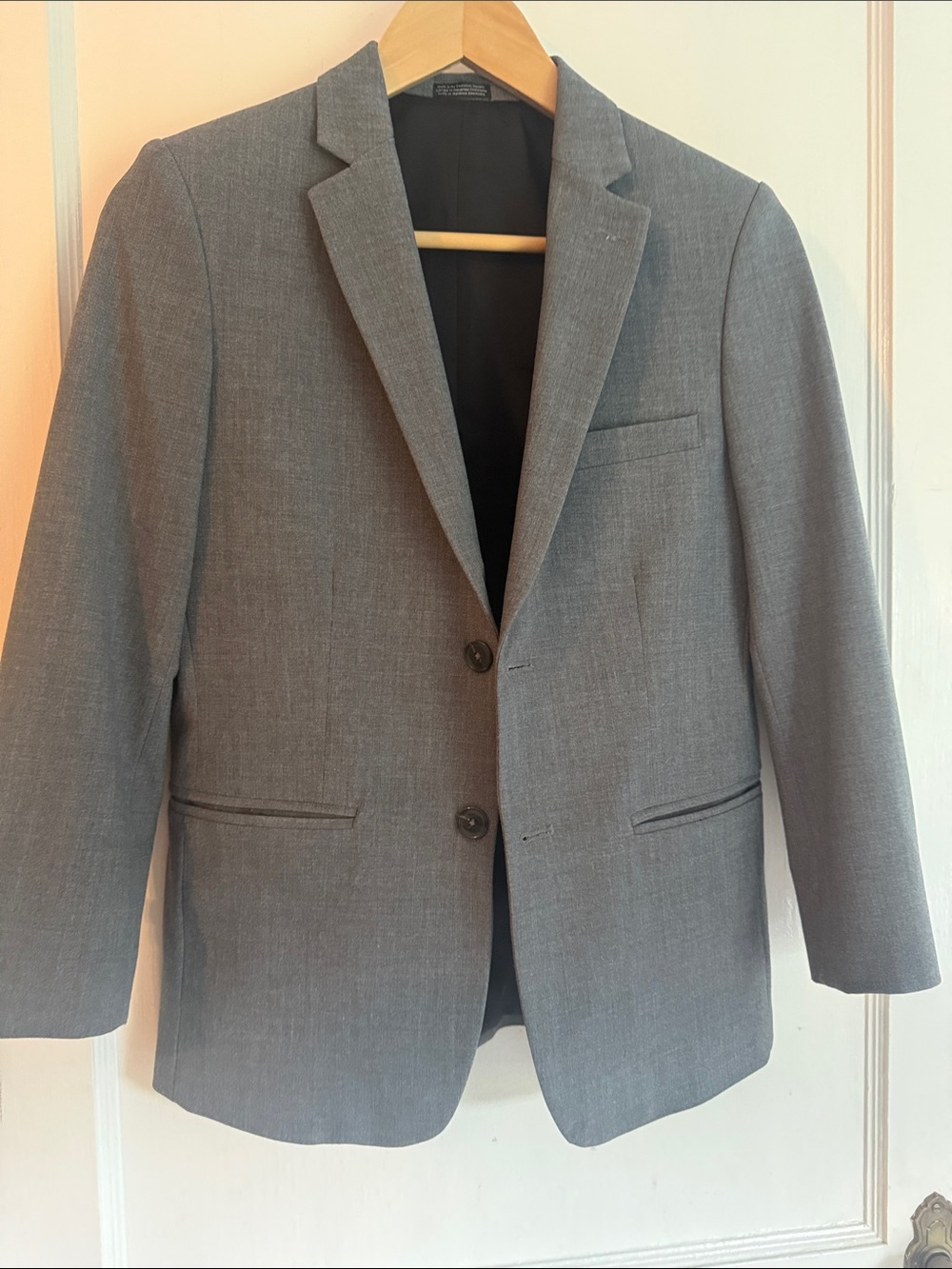 Calvin Klein Gray Boys' Notch Lapel Two-Button Blazer